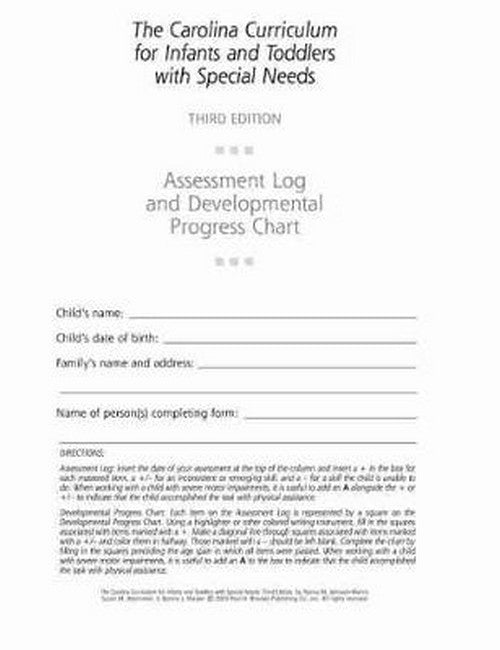 Assessment Log and Developmental Progress Charts for Infants and Toddlers (CCITSN) 3/e